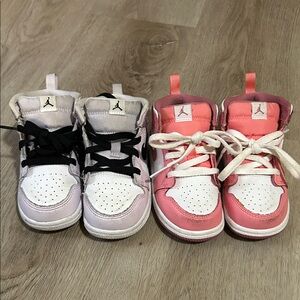 Jordan Kids Sneakers Bundle- Black, Pink, Purple and White